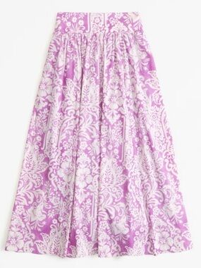 Abercrombie & Fitch Women’s Pattern Mixed Poplin Tiered Maxi Skirt, Medium Tall